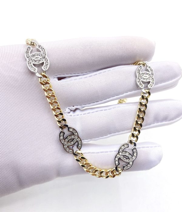 18K Crystal CC Chain Link Necklace - 图片 7