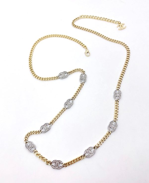18K Crystal CC Chain Link Necklace - 图片 9