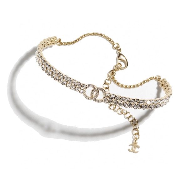 18K CC Chain Choker Diamonds Necklace - Image 2