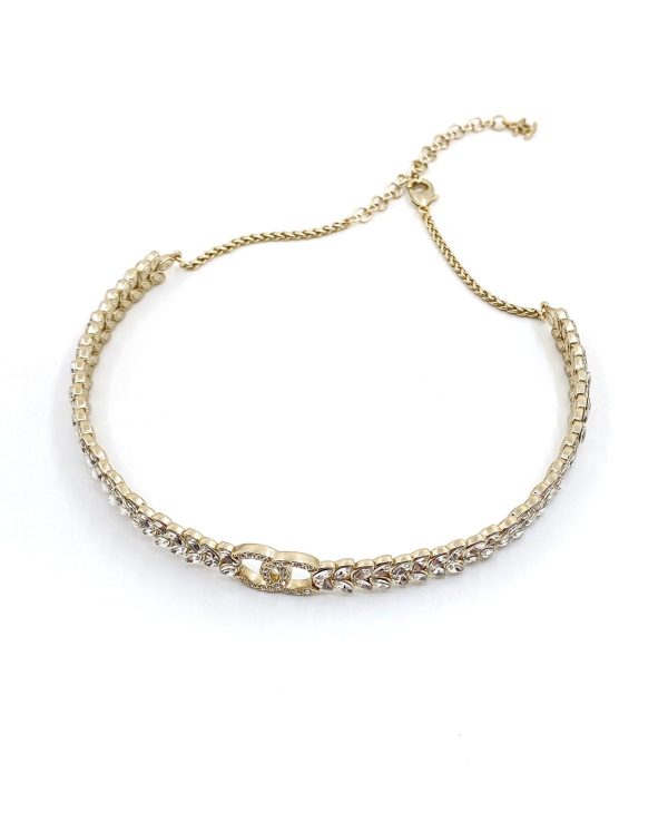 18K CC Chain Choker Diamonds Necklace - Image 4