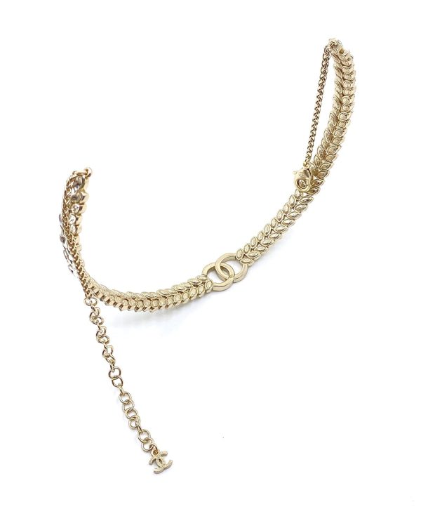 18K CC Chain Choker Diamonds Necklace - Image 5