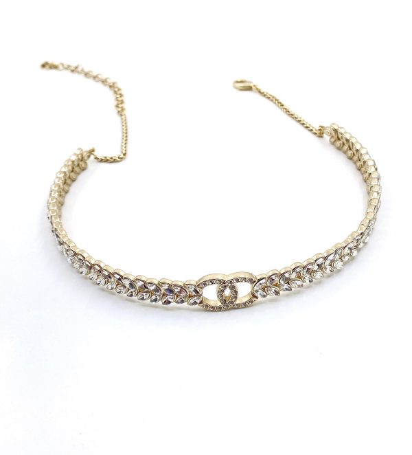 18K CC Chain Choker Diamonds Necklace - Image 6