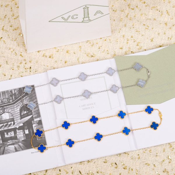 18K Vintage Alhambra Agate 10 Motifs Necklace - 图片 3