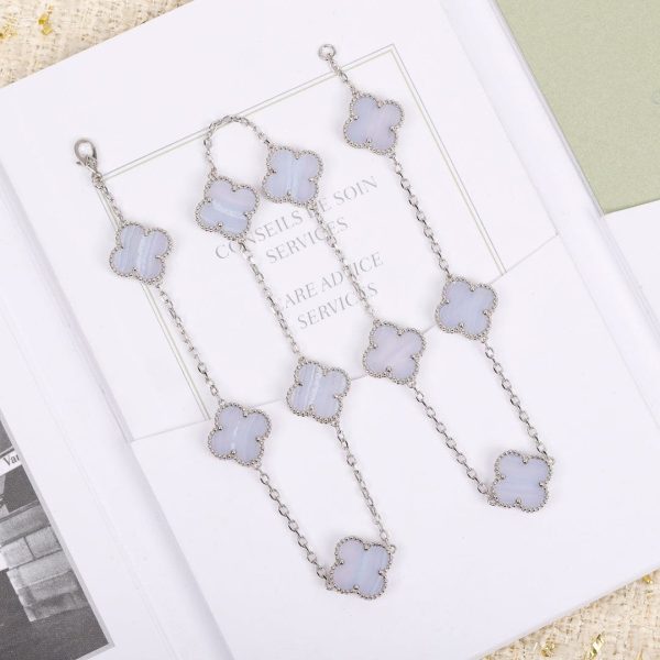 18K Vintage Alhambra Chalcedony 10 Motifs Necklace - 图片 8