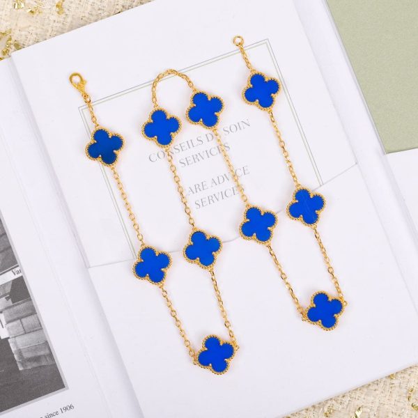 18K Vintage Alhambra Agate 10 Motifs Necklace - 图片 4