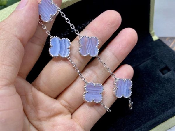 18K Vintage Alhambra Chalcedony 10 Motifs Necklace - 图片 6