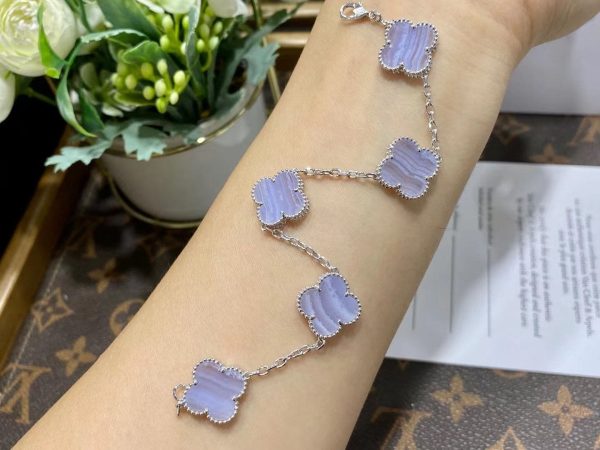 18K Vintage Alhambra Chalcedony 10 Motifs Necklace - 图片 7