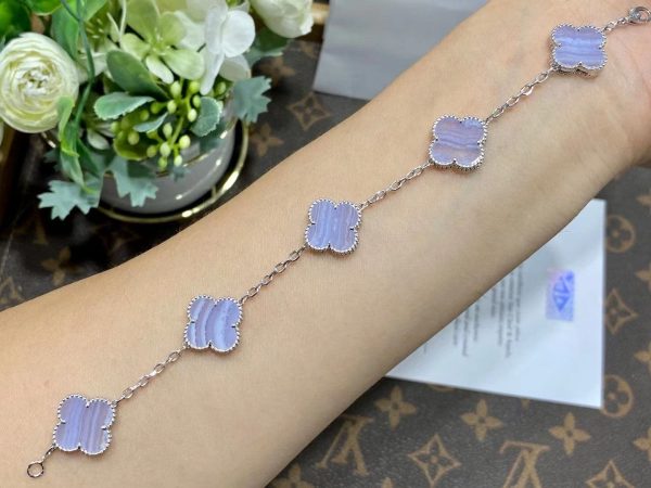 18K Vintage Alhambra Chalcedony 10 Motifs Necklace - 图片 2