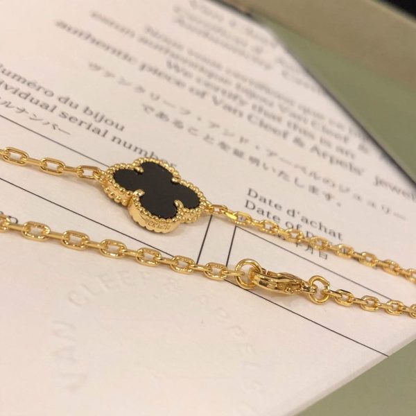 18K Vintage Alhambra Black 10 Motifs Clover Necklace - 图片 12