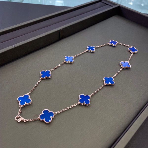 18K Vintage Alhambra Blue 10 Motifs Necklace - 图片 3