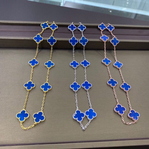 18K Vintage Alhambra Blue 10 Motifs Necklace - 图片 5