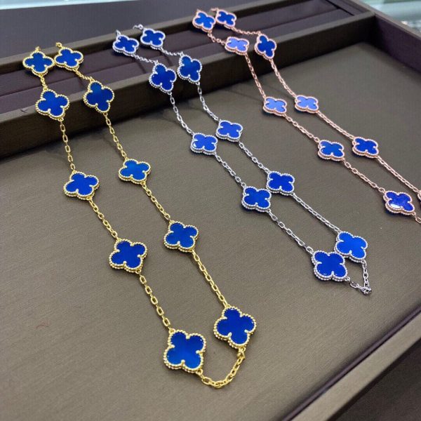 18K Vintage Alhambra Blue 10 Motifs Necklace - 图片 6