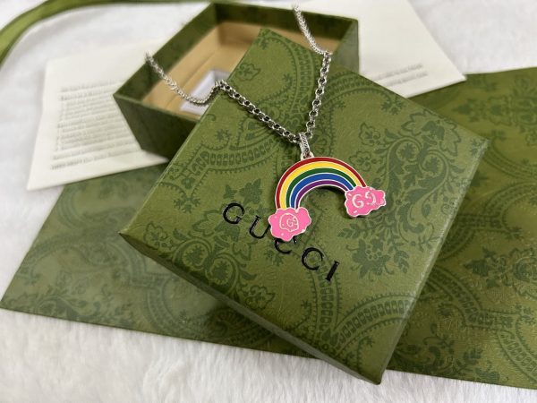 Double G Rainbow Pendant Necklace - Image 7