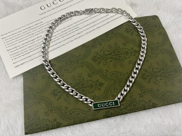 Double G Enamel Chain Necklace - 图片 2