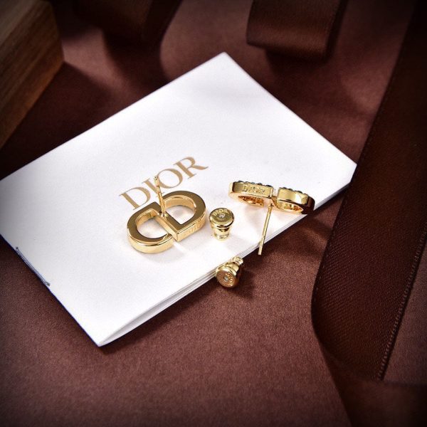 18K Petit CD Stud Earrings - 图片 5