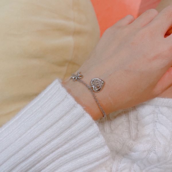 18K T Heart Tag Key Bracelet - 图片 4