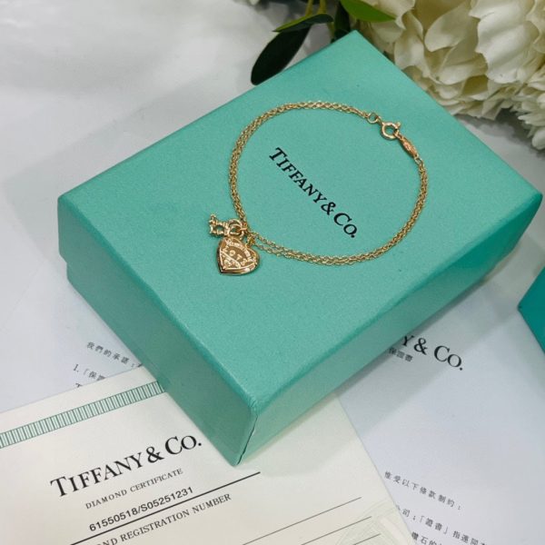 18K T Heart Tag Key Bracelet - 图片 10