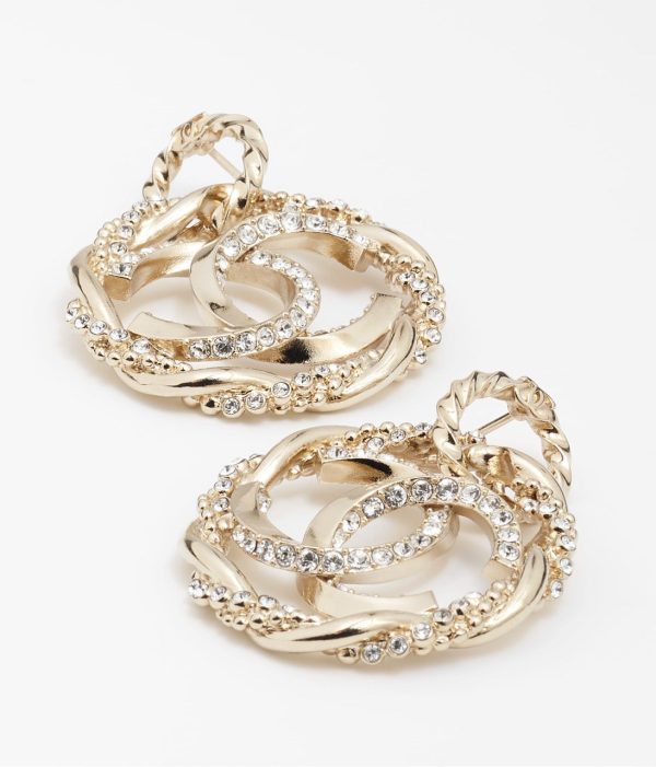 18K CC Round Diamond Earrings - 图片 7