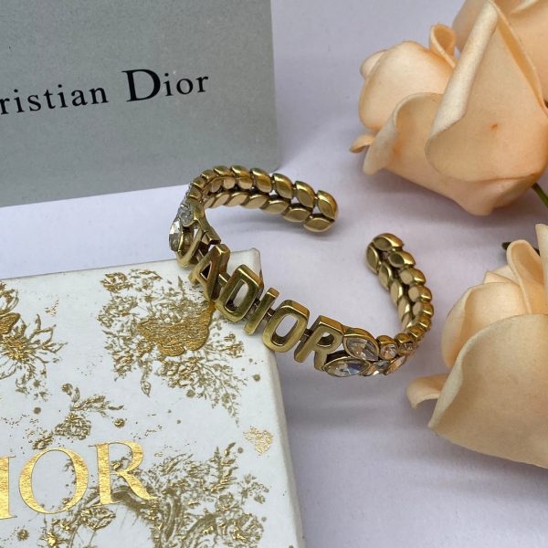 18K CD Crystal Open Cuff Bracelet - 图片 6