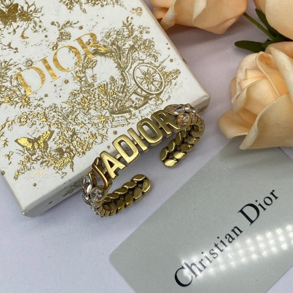 18K CD Crystal Open Cuff Bracelet - 图片 7