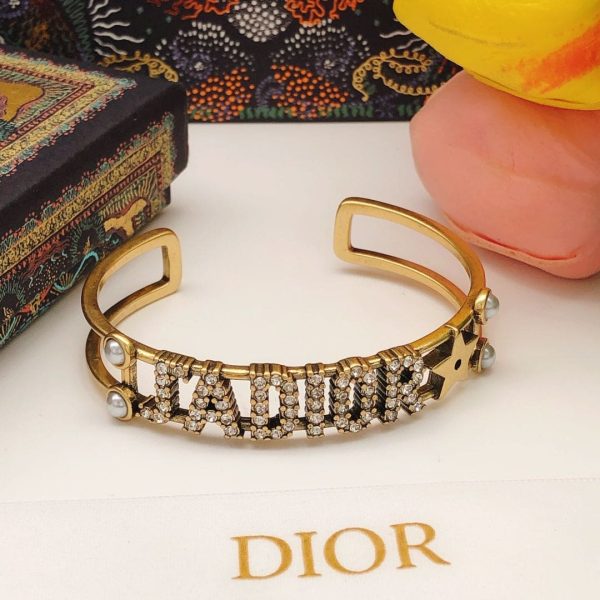 18K CD J’adior Open Cuff Crystals Bracelet