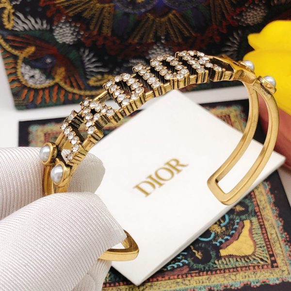 18K CD J’adior Open Cuff Crystals Bracelet - Image 3