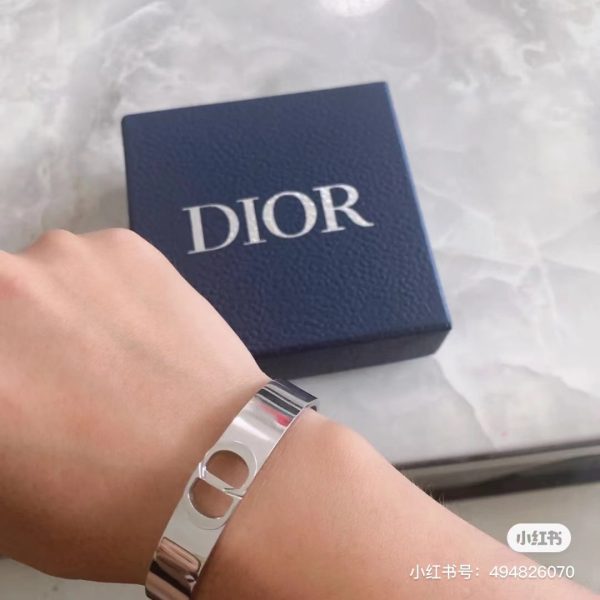 18K CD Cuff Thin Bracelet - 图片 16