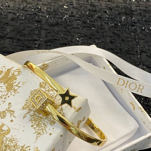 18K CD Star Open Cuff Bracelet - 图片 4