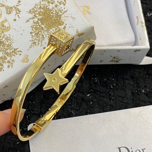 18K CD Star Open Cuff Bracelet - 图片 5