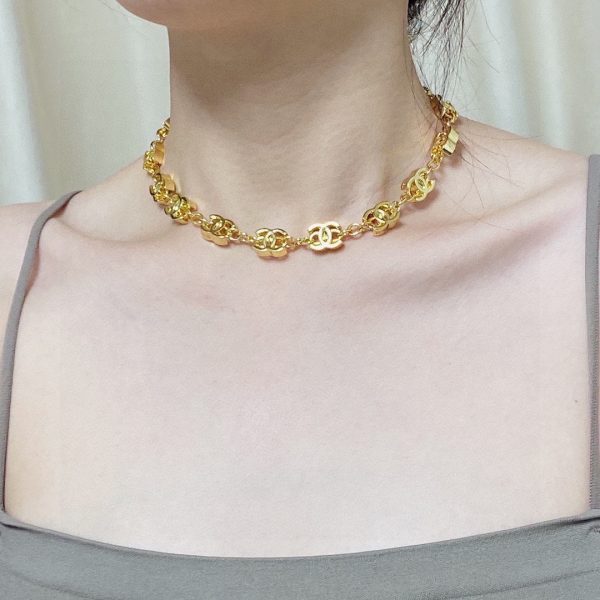 18K Multiple CC Choker Chain Necklace - 图片 2