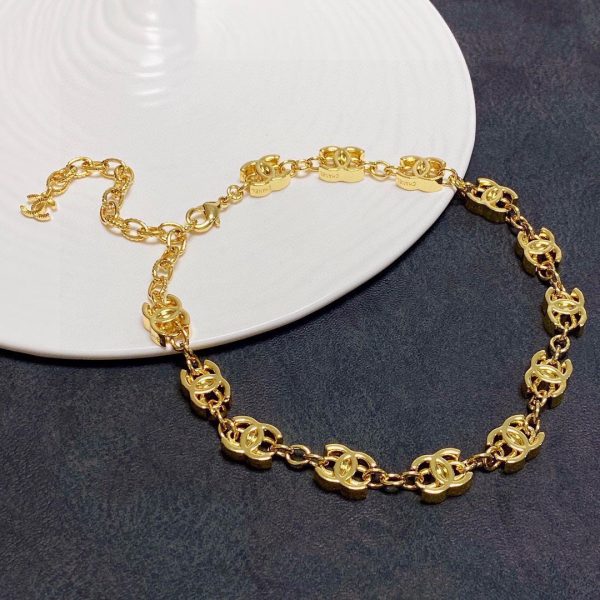 18K Multiple CC Choker Chain Necklace