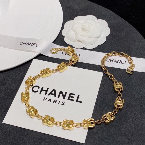 18K Multiple CC Choker Chain Necklace - 图片 8