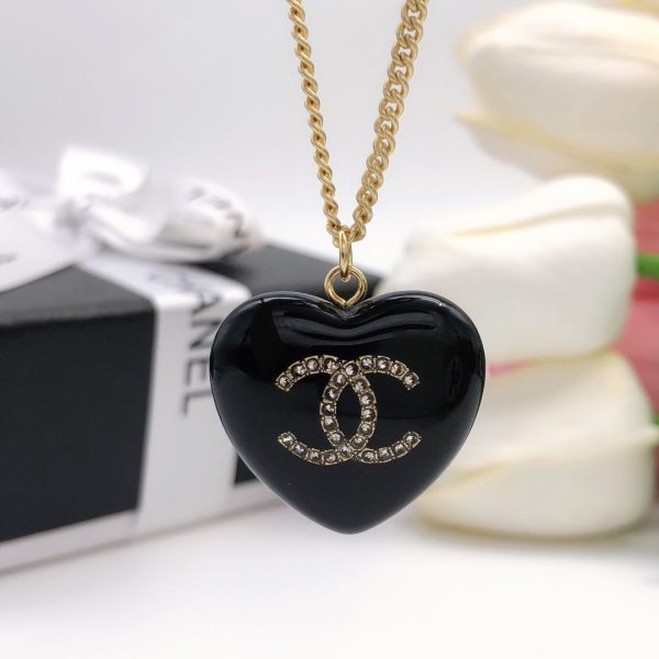 18K CC Black Heart Necklace - Image 6