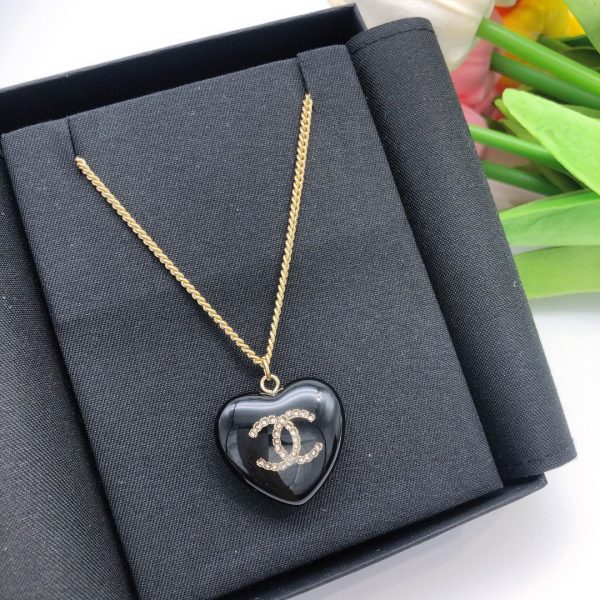 18K CC Black Heart Necklace - Image 8