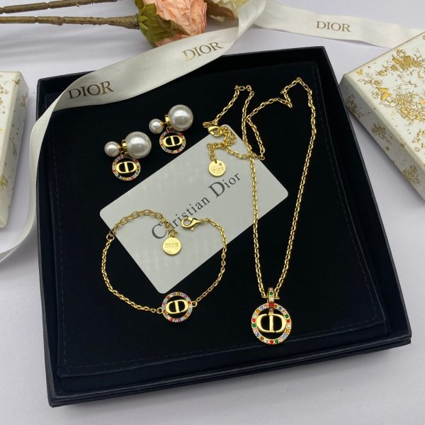 18K Petit CD Multicolor Crystals Necklace - 图片 4
