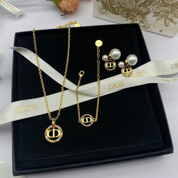 18K Petit CD Multicolor Crystals Necklace - 图片 6
