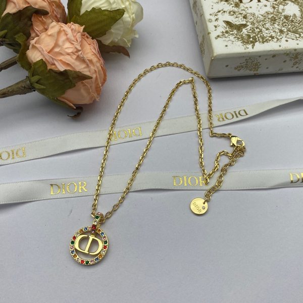 18K Petit CD Multicolor Crystals Necklace - 图片 2