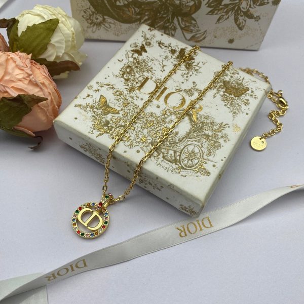 18K Petit CD Multicolor Crystals Necklace - 图片 7