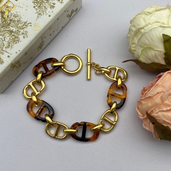 18K CD Navy Resin Bracelet - 图片 6
