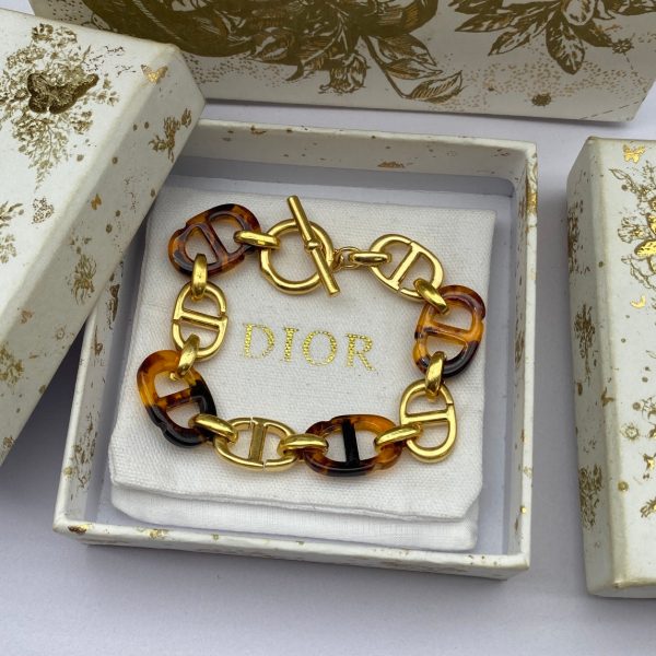 18K CD Navy Resin Bracelet - 图片 7