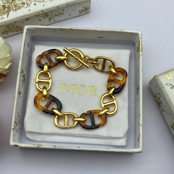18K CD Navy Resin Bracelet - 图片 8
