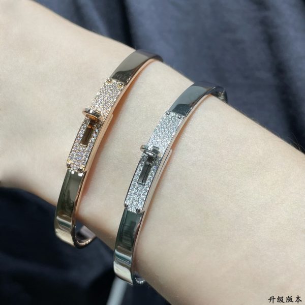 18K Kelly Small Model Diamond H Bracelet - 图片 9
