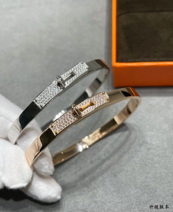 18K Kelly Small Model Diamond H Bracelet - 图片 4