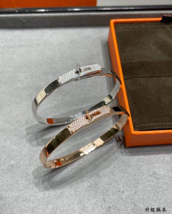 18K Kelly Small Model Diamond H Bracelet - 图片 8