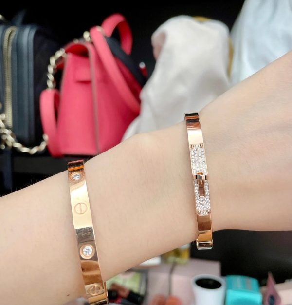 18K Kelly Small Model Diamond H Bracelet - 图片 6