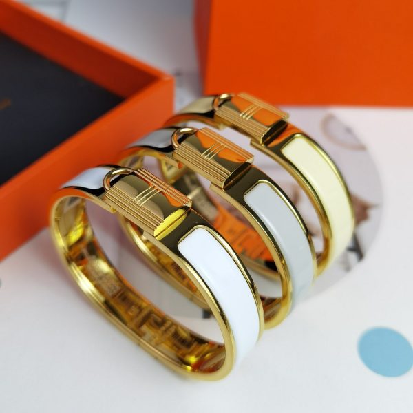 18K Clic Cadenas White H Bracelet - 图片 4