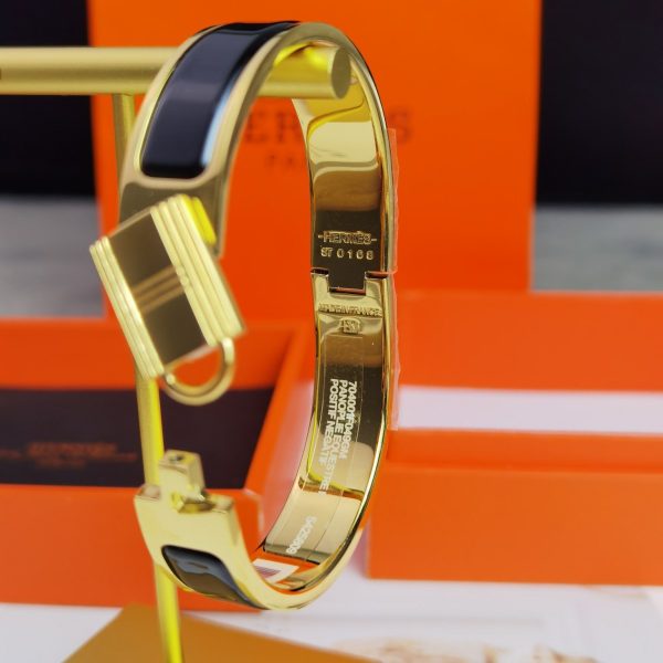 18K Clic Cadenas Black H Bracelet - 图片 2