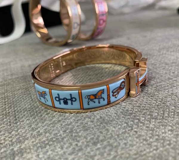 18K Clic H Couvertures Blue Bracelet - 图片 4