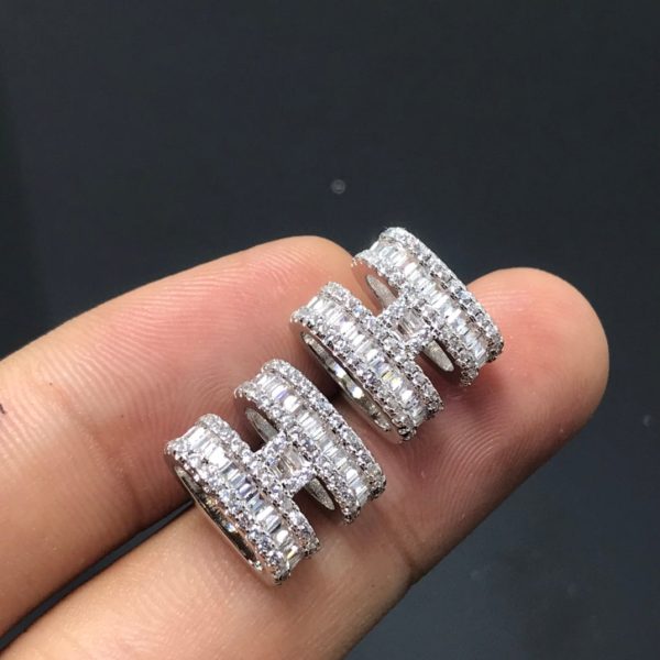 18K Pop H Diamonds Earrings - 图片 16