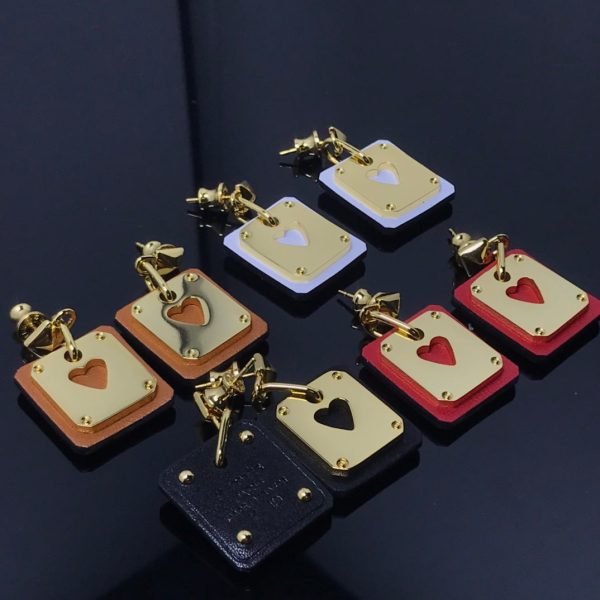 18K As De Coeur White H Earrings - Image 4